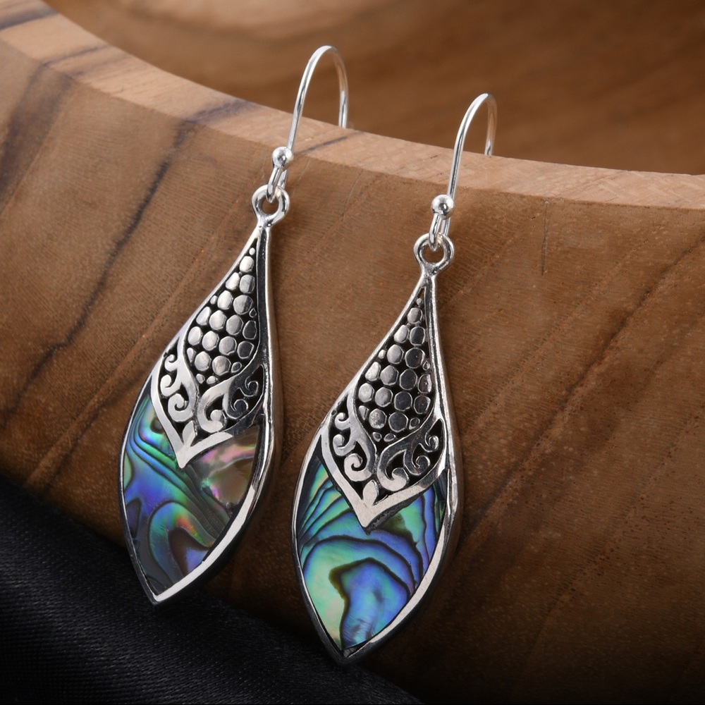 Abalone Drop Earrings - Picture 2 of 5